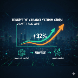 TÜRKİYE’YE YABANCI YATIRIM GİRİŞİ 2025’TE %32 ARTTI: TEKNOLOJİ VE ENERJİ SEKTÖRÜ ZİRVEDE